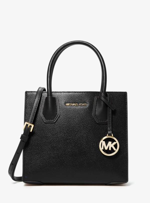 Damske Prenosná Taška Michael Kors Mercer Medium Pebbled Leather Čierne - Kabelky Michael Kors Obchod | ZFNKC-5312